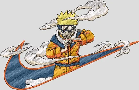  Naruto with Nike Swoosh and Clouds  embroidery pattern preview