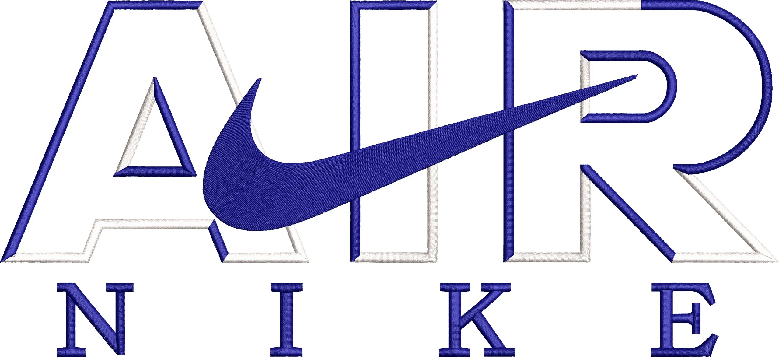  Nike Air Embroidered Logo in Blue and White  embroidery pattern preview