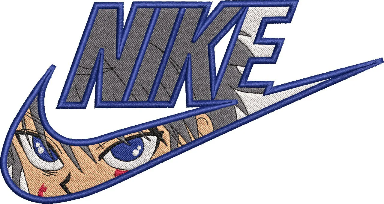  Nike Logo with Anime Eyes Patch  embroidery pattern preview