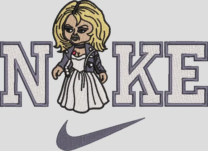  Nike Logo with Chucky's Bride Character  embroidery pattern preview