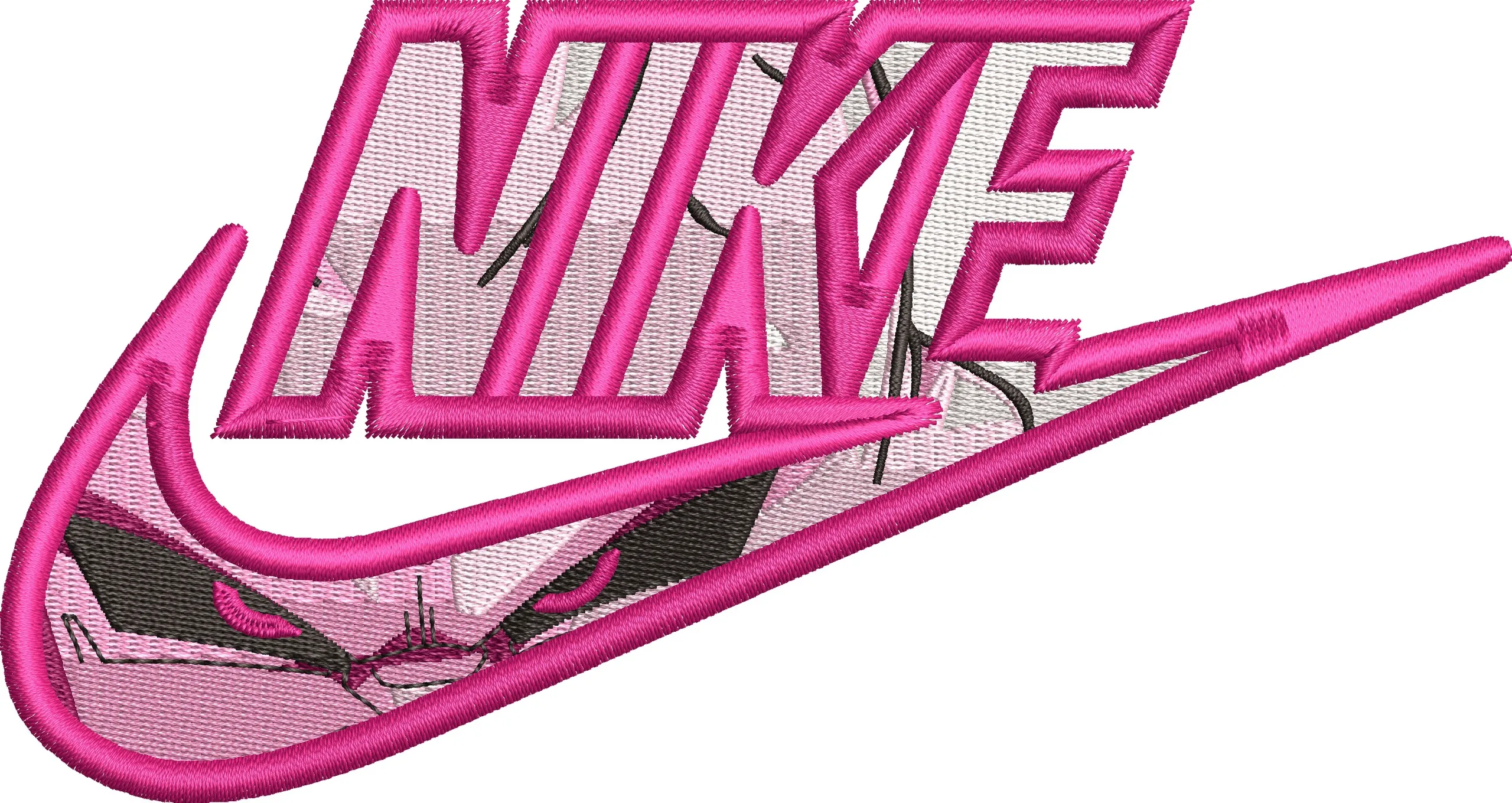  Nike Logo with Majin Buu from Dragon Ball  embroidery pattern preview
