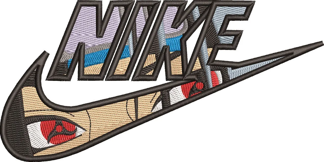  Nike Logo with Naruto Itachi Sharingan Eyes  embroidery pattern preview