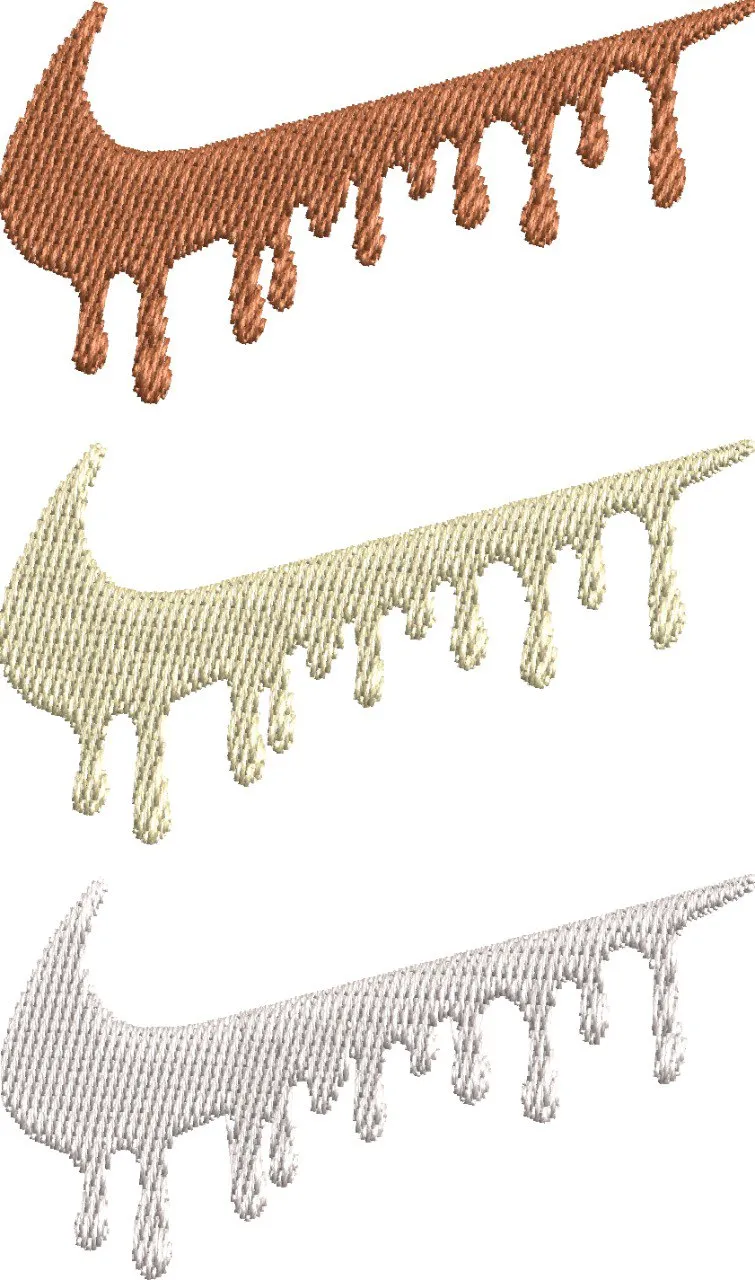  Nike Swoosh Dripping Embroidery Trio  embroidery pattern preview