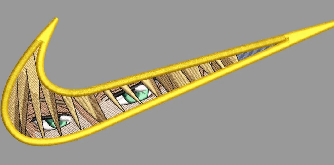  Nike Swoosh with Anime Eyes Embroidery  embroidery pattern preview