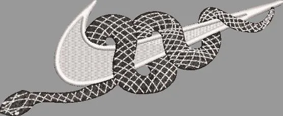  Nike Swoosh with Coiled Snake  embroidery pattern preview