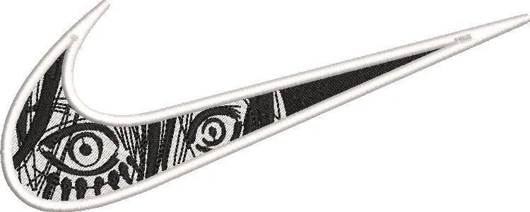  Nike Swoosh with Manga Eye Art  embroidery pattern preview