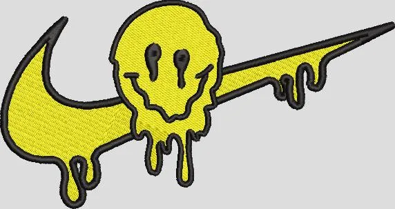  Nike Swoosh with Melting Smiley Face  embroidery pattern preview