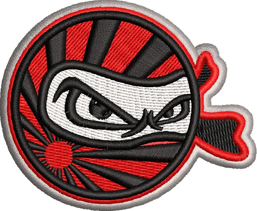  Ninja Eyes with Rising Sun Patch  embroidery pattern preview
