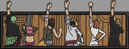  One Piece Crew Raising Fists  embroidery pattern preview