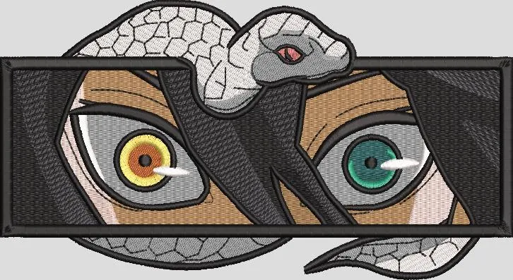  Orochimaru Eyes with White Snake  embroidery pattern preview