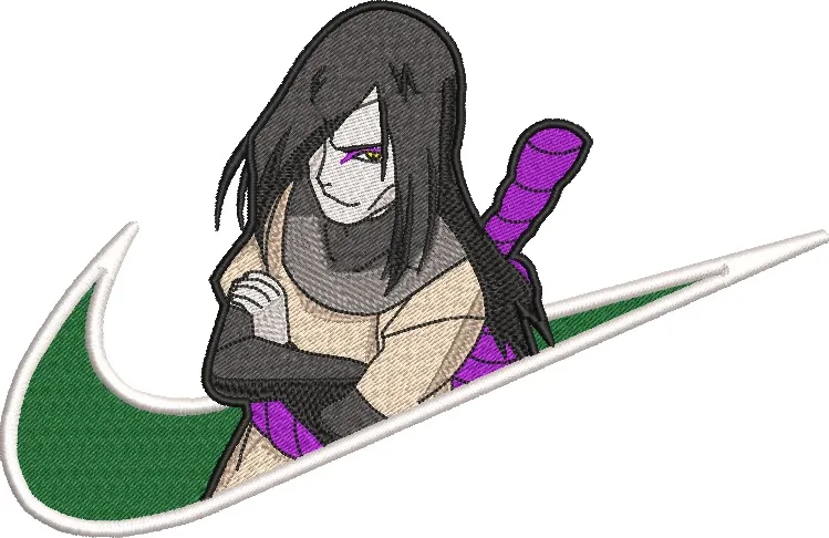  Orochimaru with Nike Swoosh Patch  embroidery pattern preview