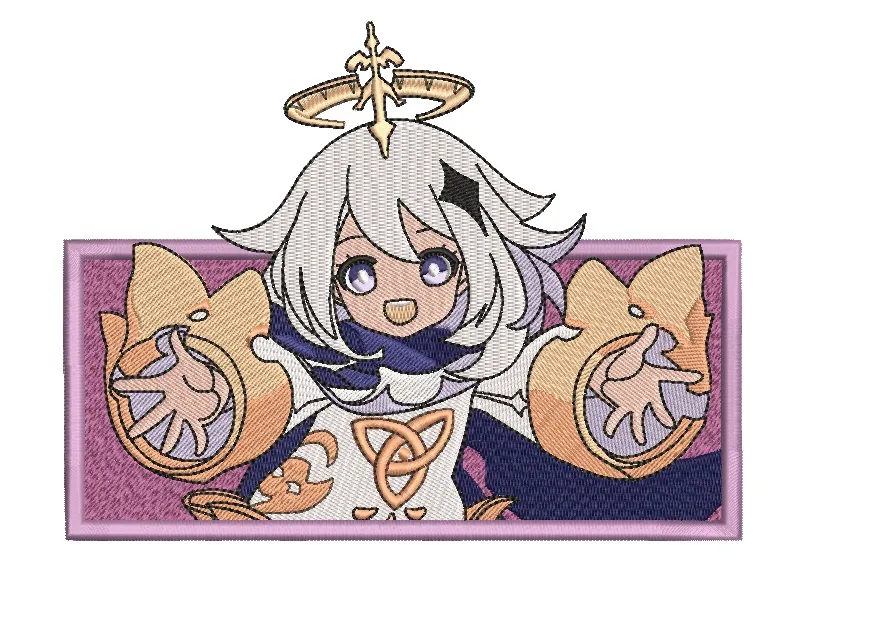  Paimon with Halo Embroidery Patch  embroidery pattern preview