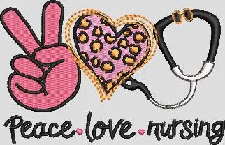  Peace Love Nursing Embroidery  embroidery pattern preview