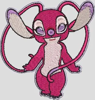  Pink Alien Mouse with Large Ears Patch  embroidery pattern preview
