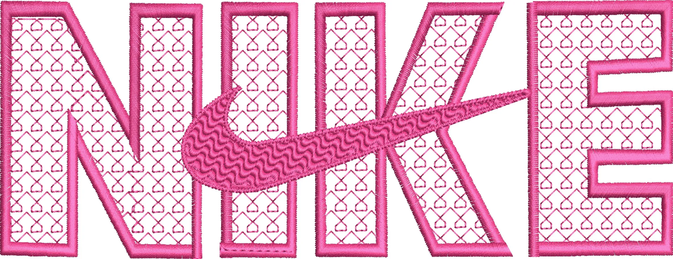  Pink Nike Logo with Heart Pattern  embroidery pattern preview