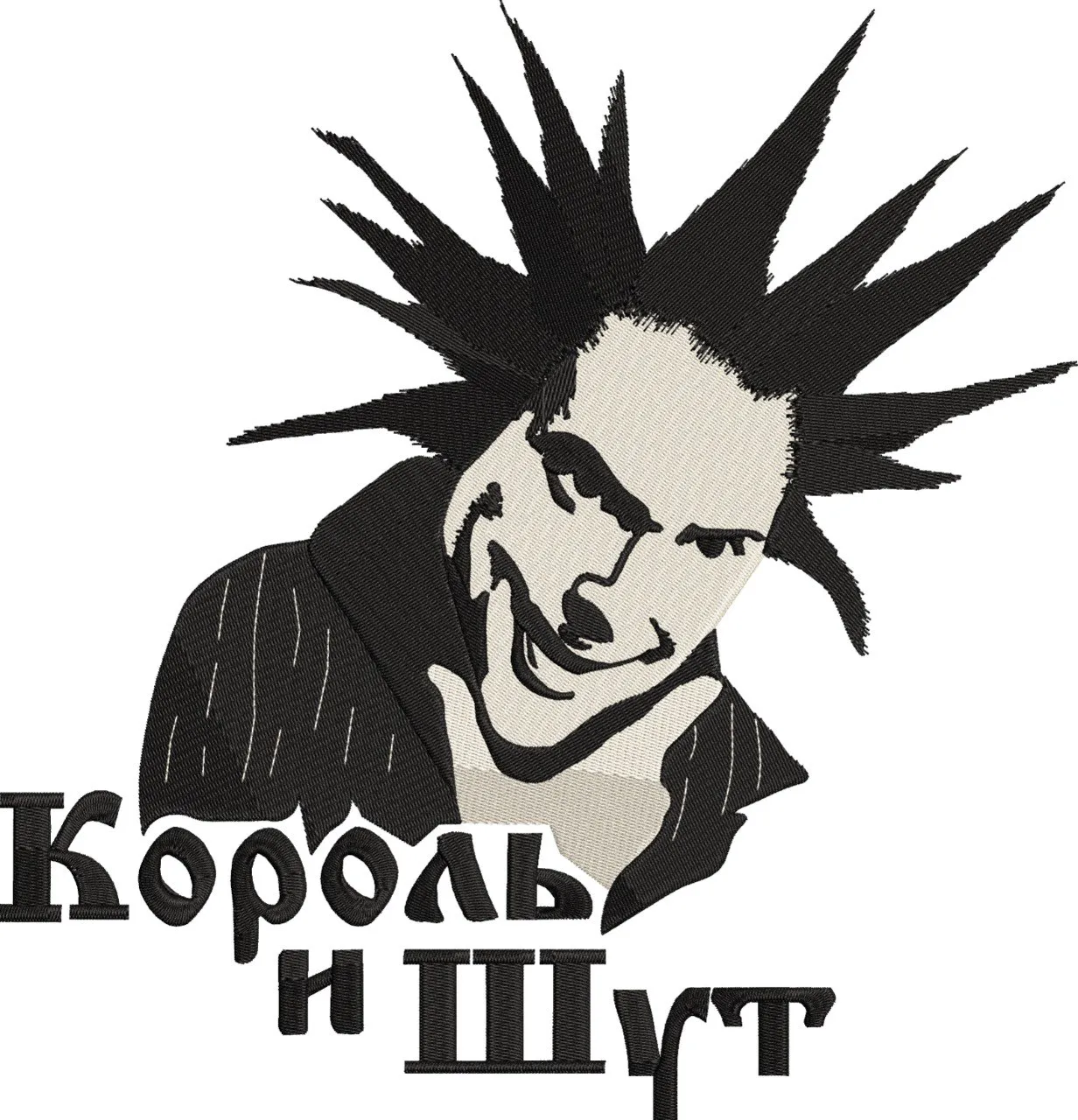  Punk Rock Portrait with Cyrillic Text  embroidery pattern preview