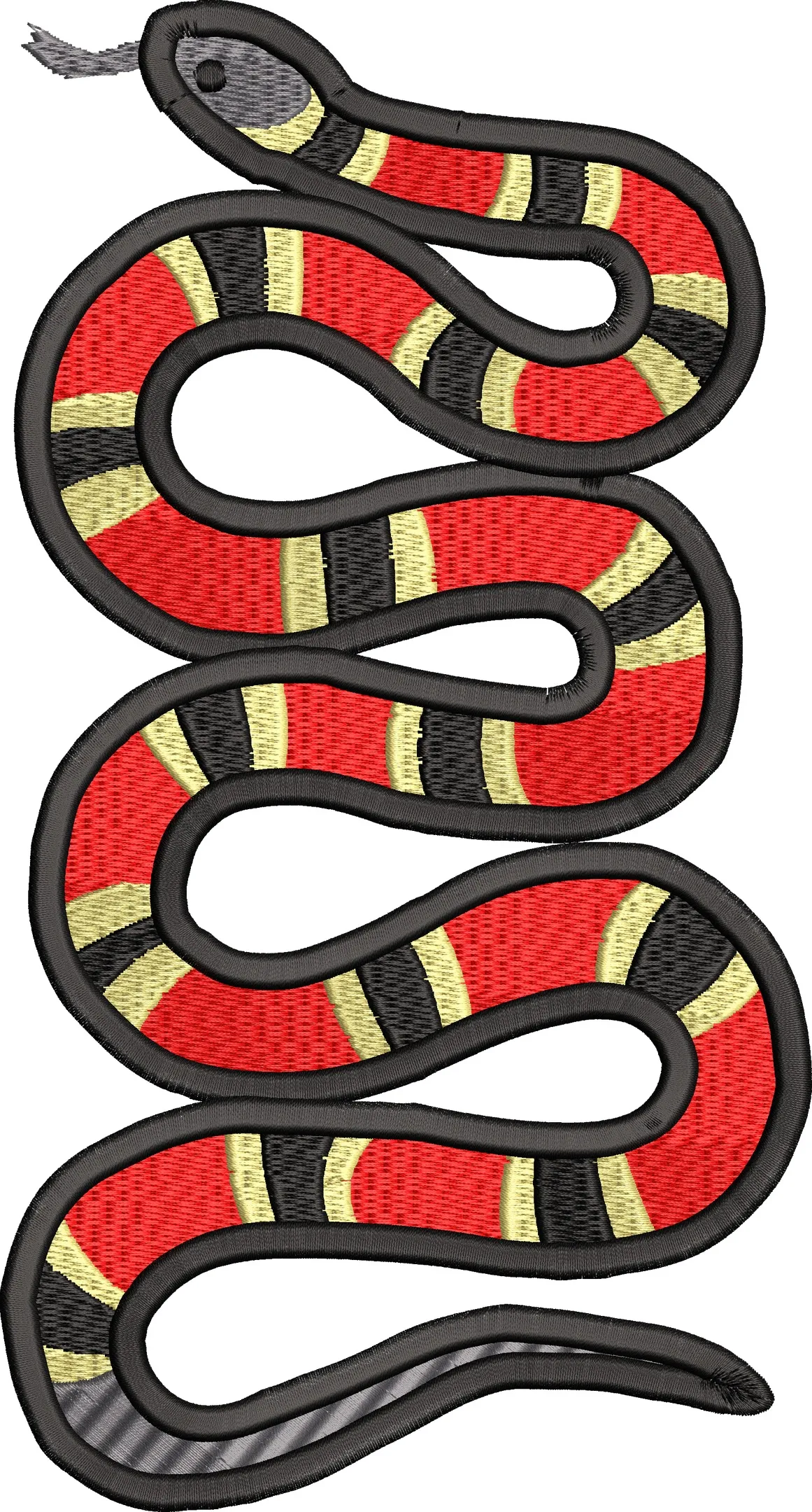  Red Black Yellow Striped Snake Embroidery  embroidery pattern preview