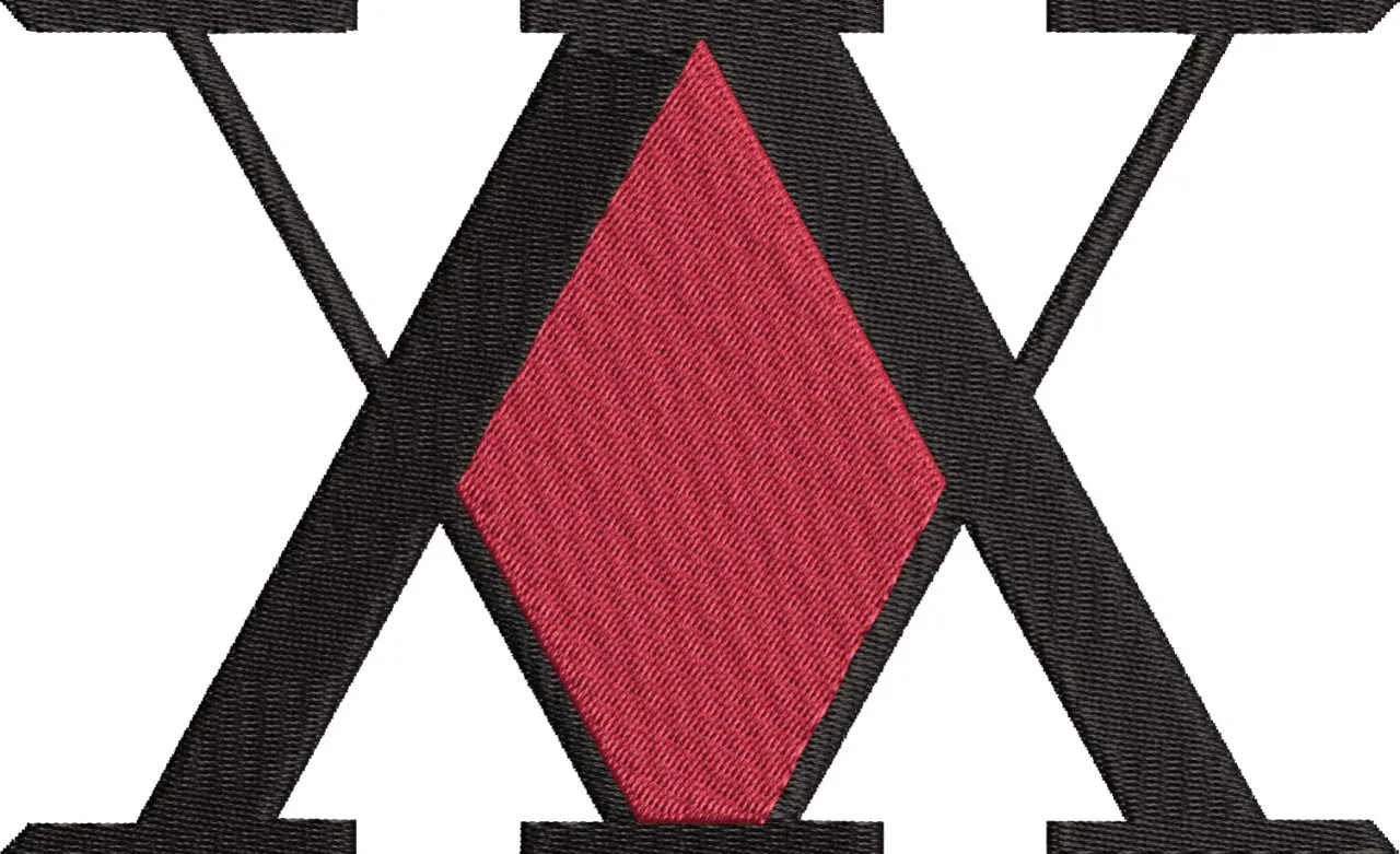  Red Diamond Harlequin Pattern with X Letters  embroidery pattern preview