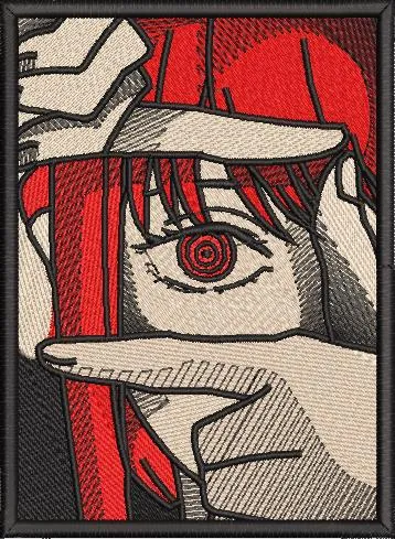  Red Haired Girl Framing Eye Embroidery  embroidery pattern preview