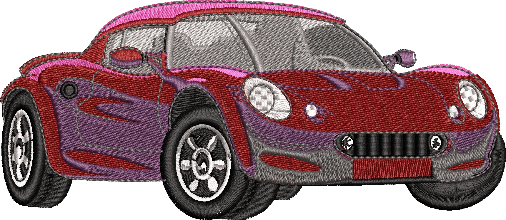  Red Sports Car Embroidery Design  embroidery pattern preview