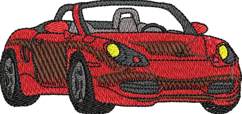  Red Sports Convertible Embroidery  embroidery pattern preview