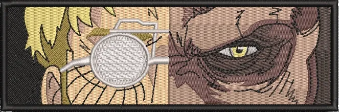  Reiner Braun Human and Armored Titan Split Face Patch  embroidery pattern preview