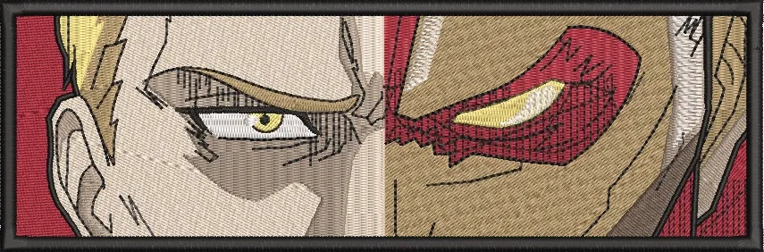  Reiner Braun and Armored Titan Split Face Patch  embroidery pattern preview