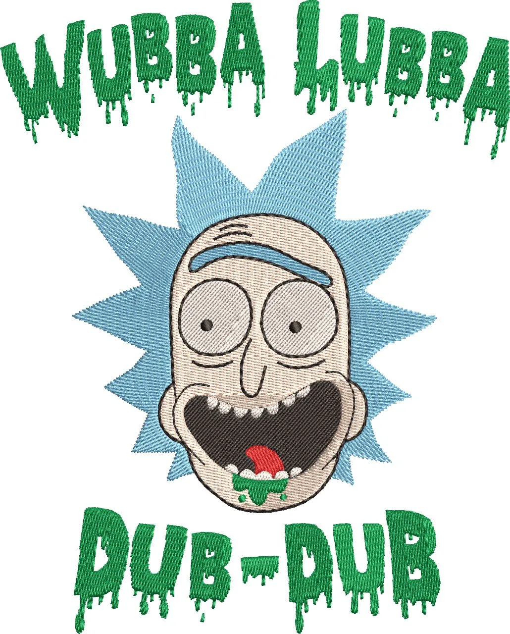  Rick Sanchez Wubba Lubba Dub Dub Embroidered Patch  embroidery pattern preview