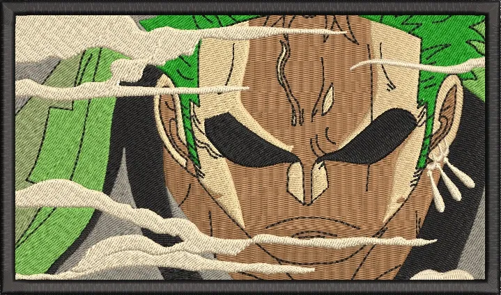  Roronoa Zoro Intense Portrait Embroidery Style  embroidery pattern preview