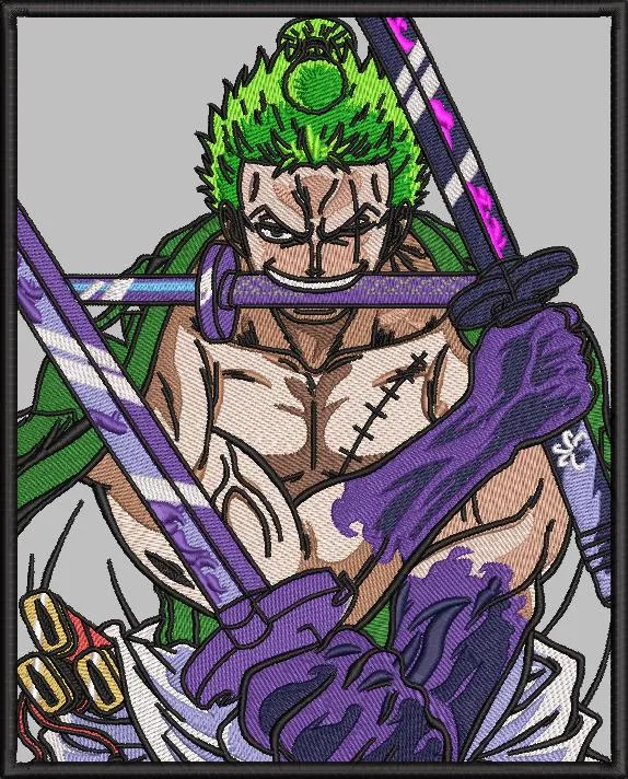  Roronoa Zoro Three Sword Style Embroidery  embroidery pattern preview