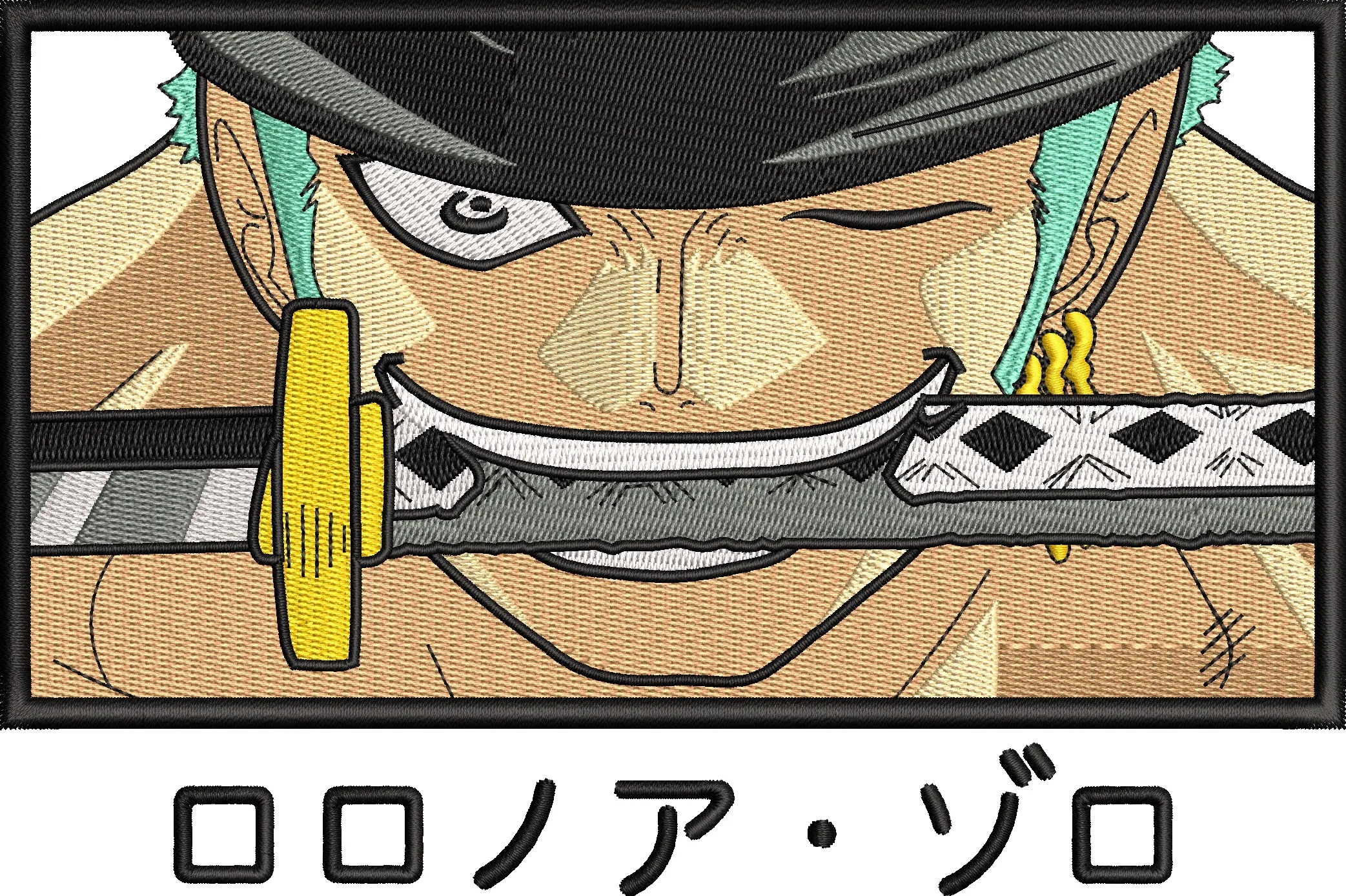  Roronoa Zoro with Sword in Mouth  embroidery pattern preview
