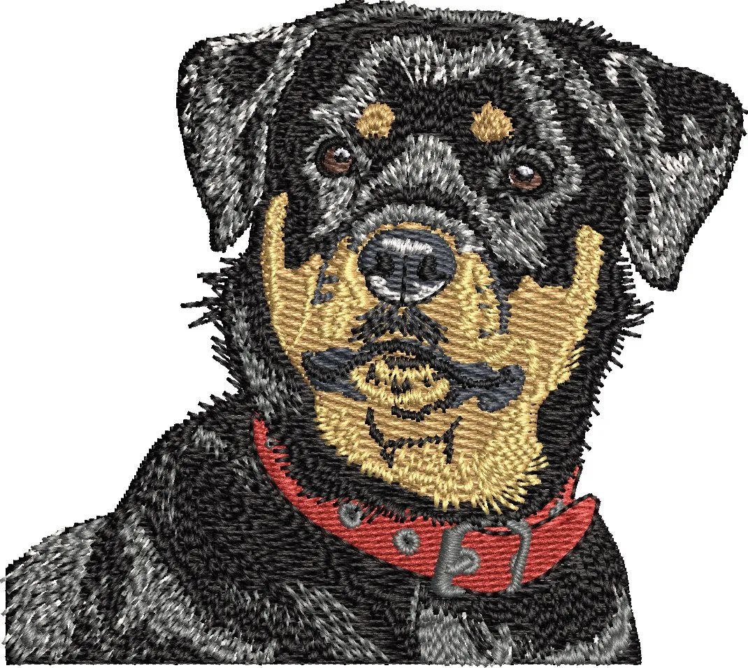  Rottweiler Dog Embroidered Portrait  embroidery pattern preview