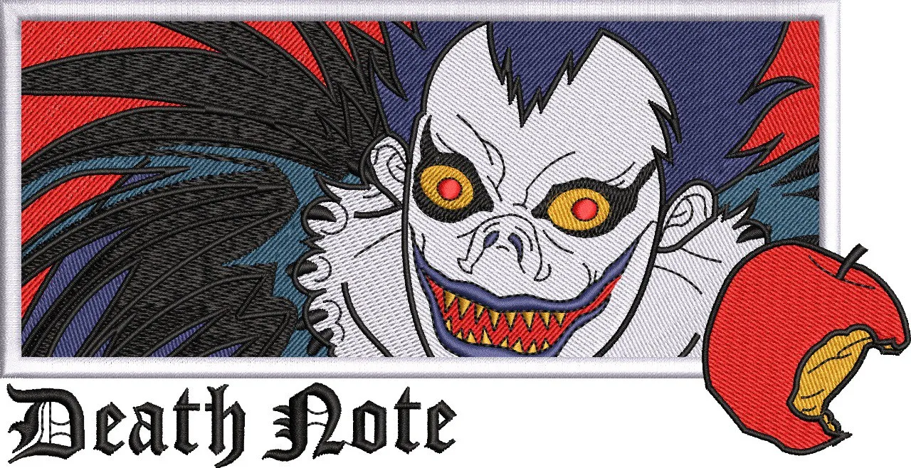  Ryuk with Apple Death Note Patch  embroidery pattern preview