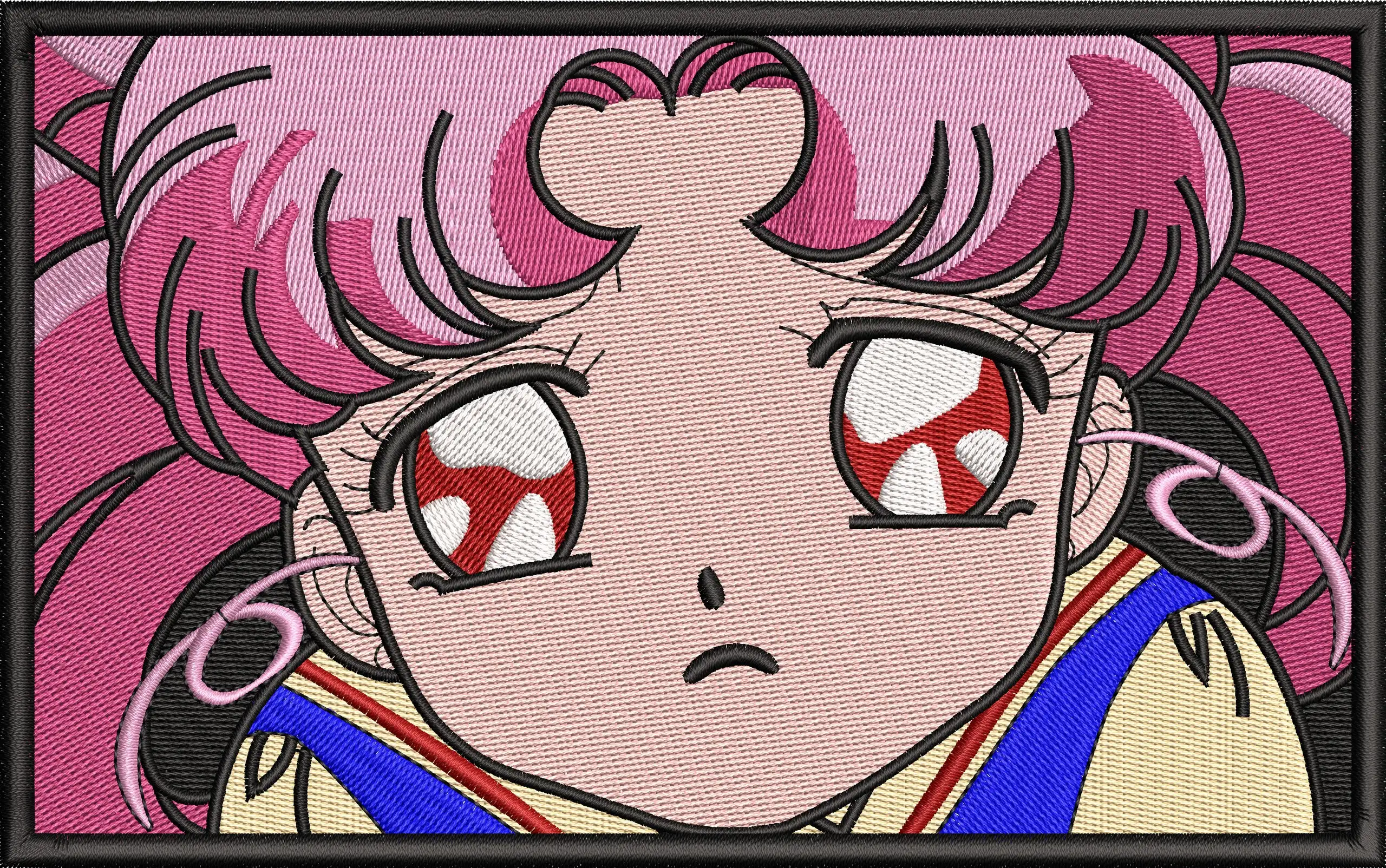  Sad Chibi Moon Close Up Embroidery  embroidery pattern preview