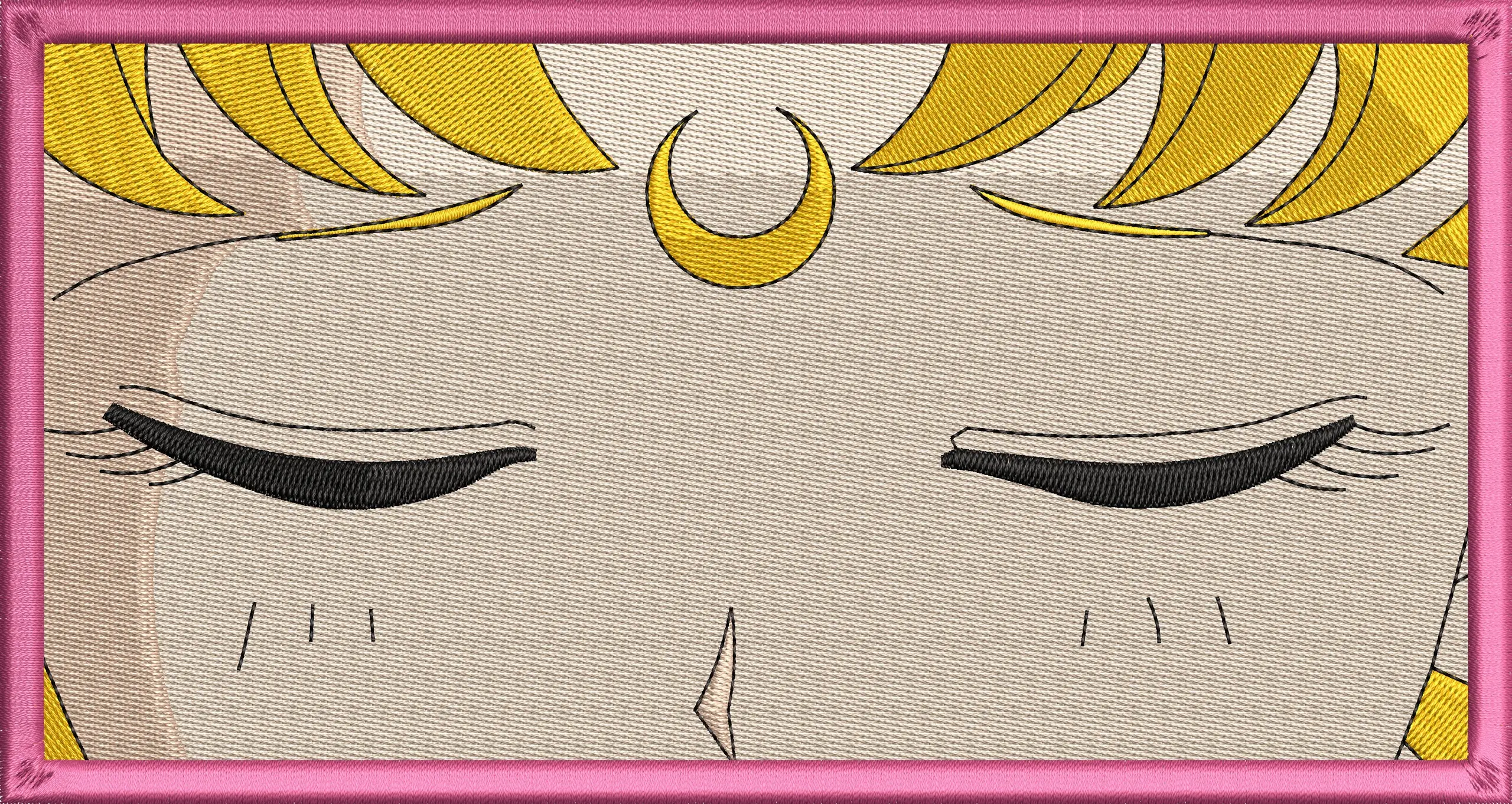  Sailor Moon Closed Eyes Embroidery Patch  embroidery pattern preview