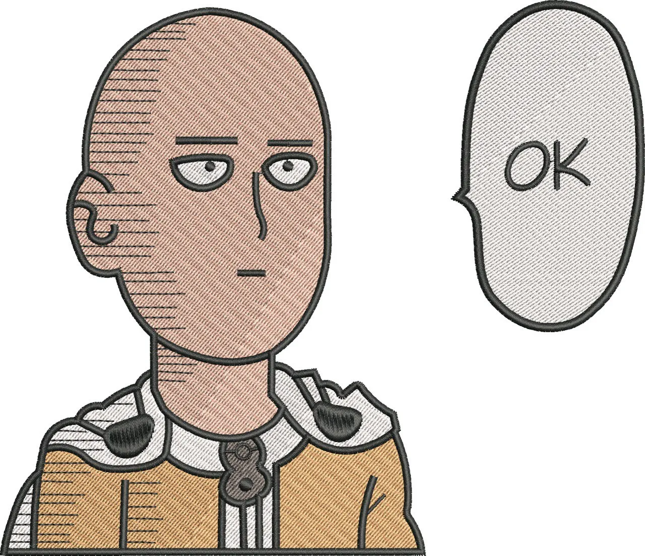  Saitama OK Meme Embroidery Style  embroidery pattern preview