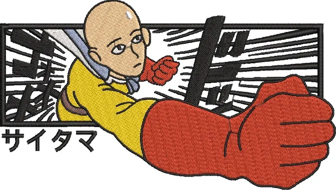  Saitama Punching Manga Panel  embroidery pattern preview