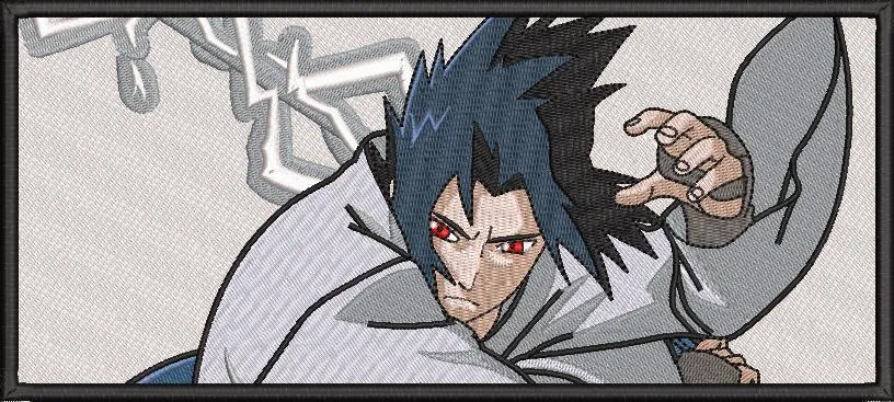  Sasuke Uchiha Chidori Attack Embroidery Patch  embroidery pattern preview