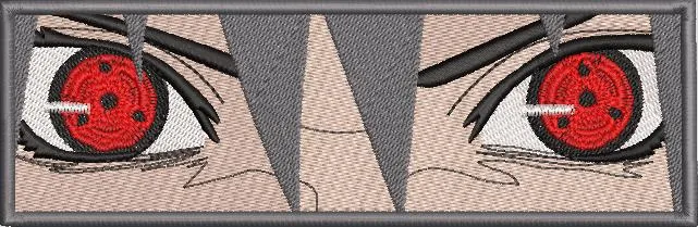  Sasuke Uchiha Mangekyou Sharingan Eyes Patch  embroidery pattern preview
