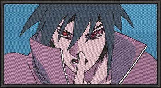  Sasuke Uchiha with Sharingan Embroidered Patch  embroidery pattern preview