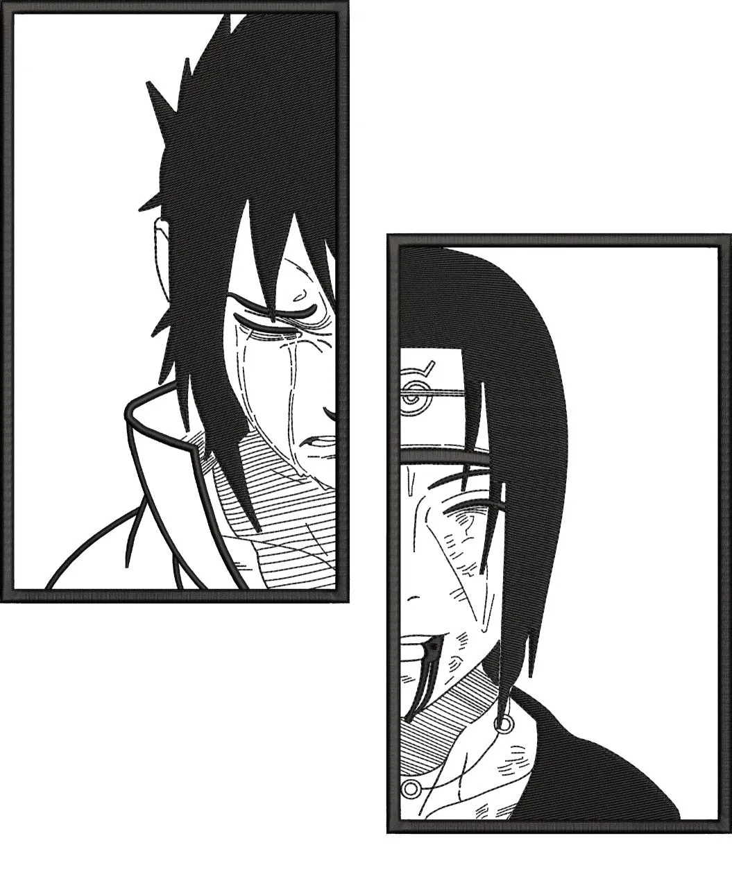  Sasuke and Itachi Emotional Manga Panels  embroidery pattern preview