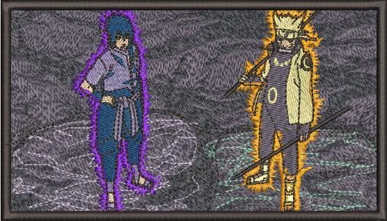  Sasuke vs Naruto in Patch Style  embroidery pattern preview