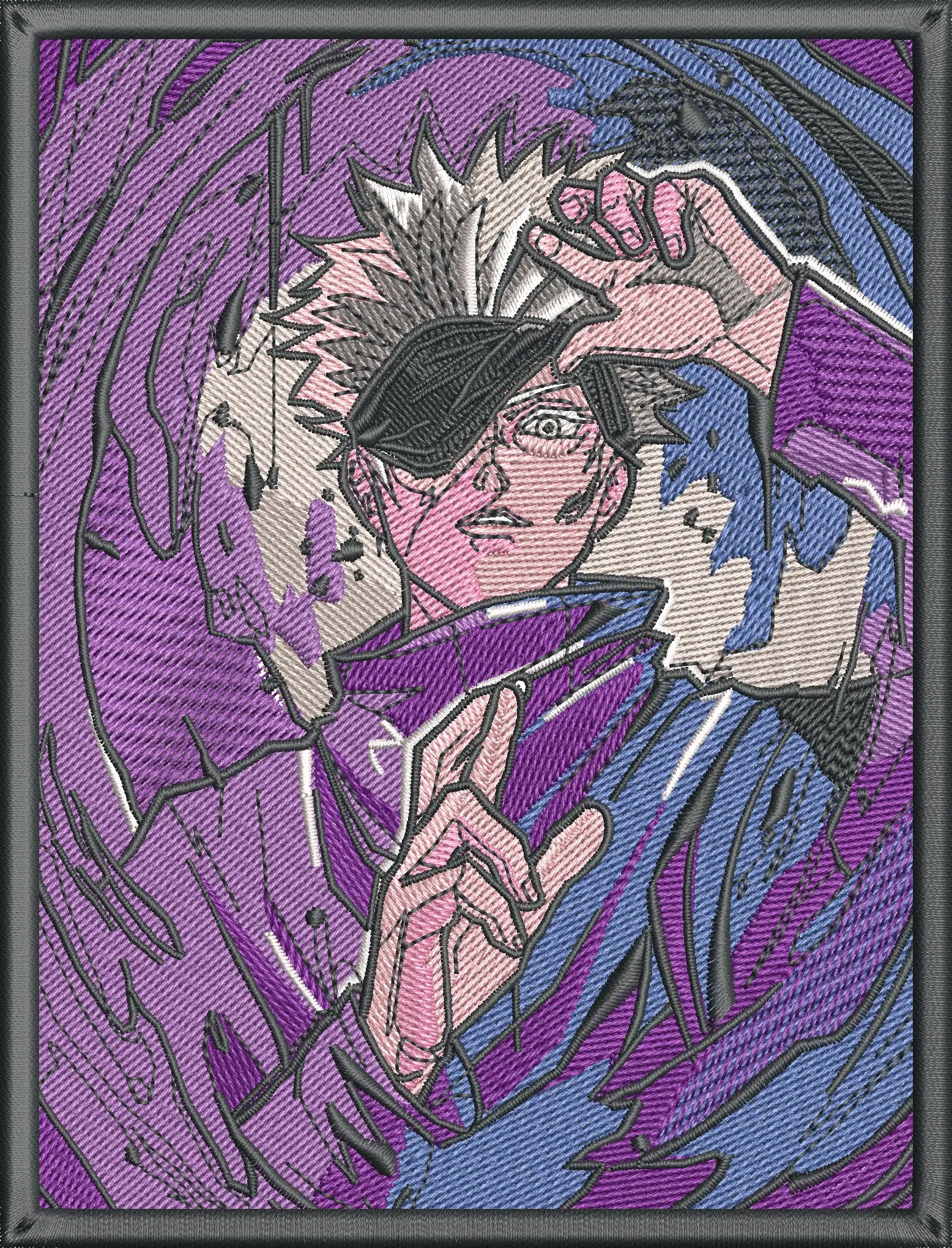  Satoru Gojo Embroidered Style Portrait  embroidery pattern preview