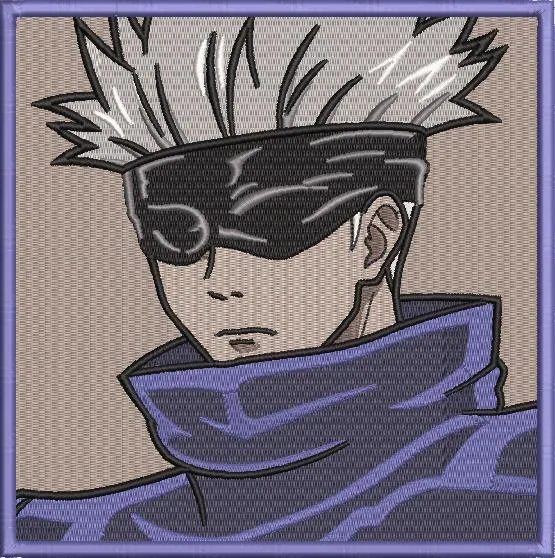  Satoru Gojo Embroidery Style Portrait  embroidery pattern preview