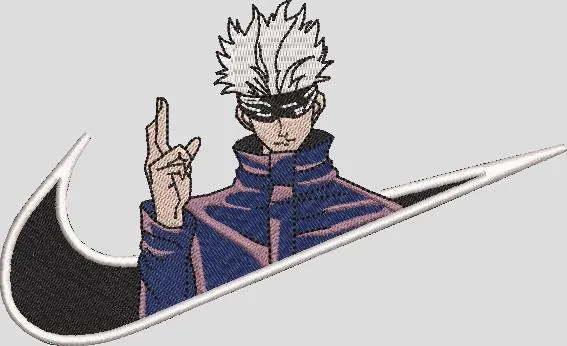  Satoru Gojo in Nike Swoosh Logo  embroidery pattern preview