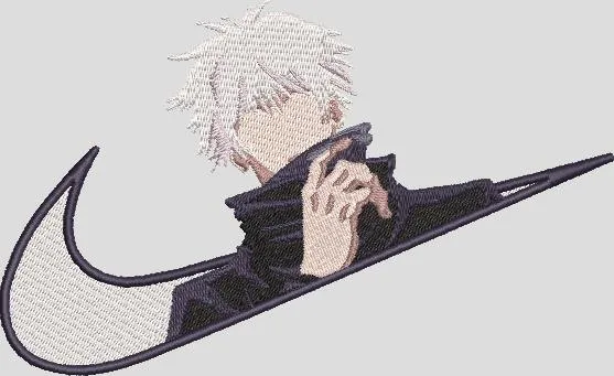  Satoru Gojo inside Nike Swoosh  embroidery pattern preview