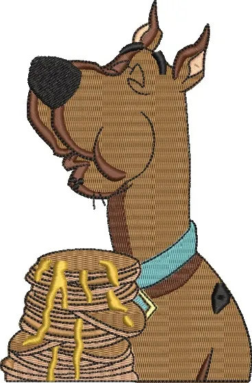  Scooby Doo with Pancakes Stack Embroidery  embroidery pattern preview