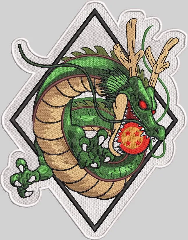  Shenron with Dragon Ball Patch Design  embroidery pattern preview