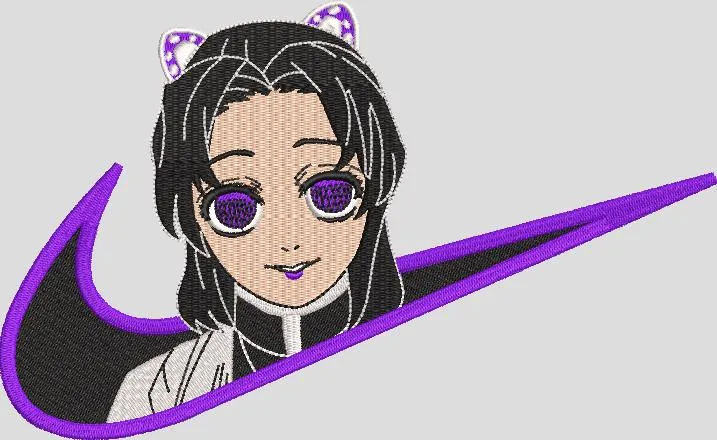  Shinobu Kocho in Nike Swoosh Embroidery  embroidery pattern preview
