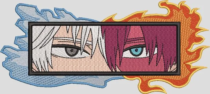  Shoto Todoroki Eyes with Fire and Ice  embroidery pattern preview